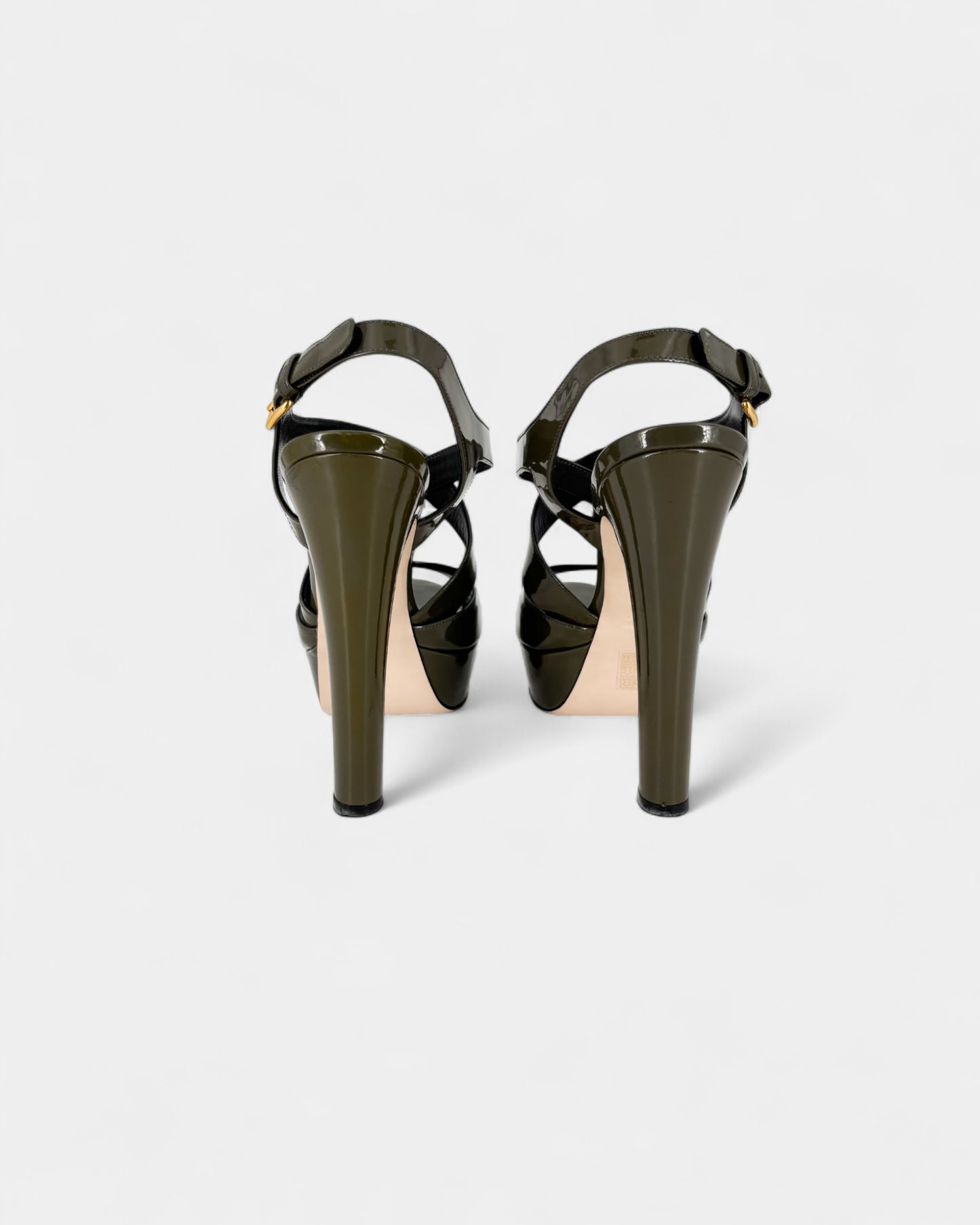 Sandales à talons kaki