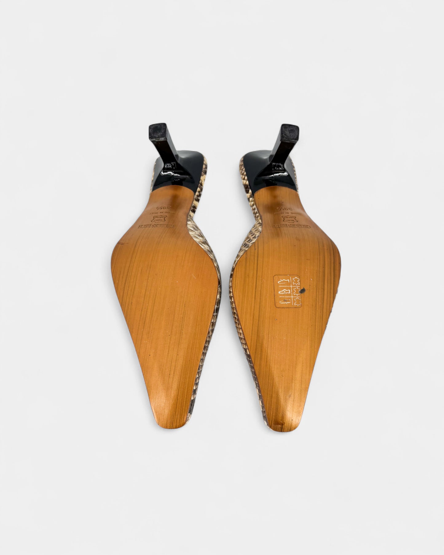 Mules serpent marron