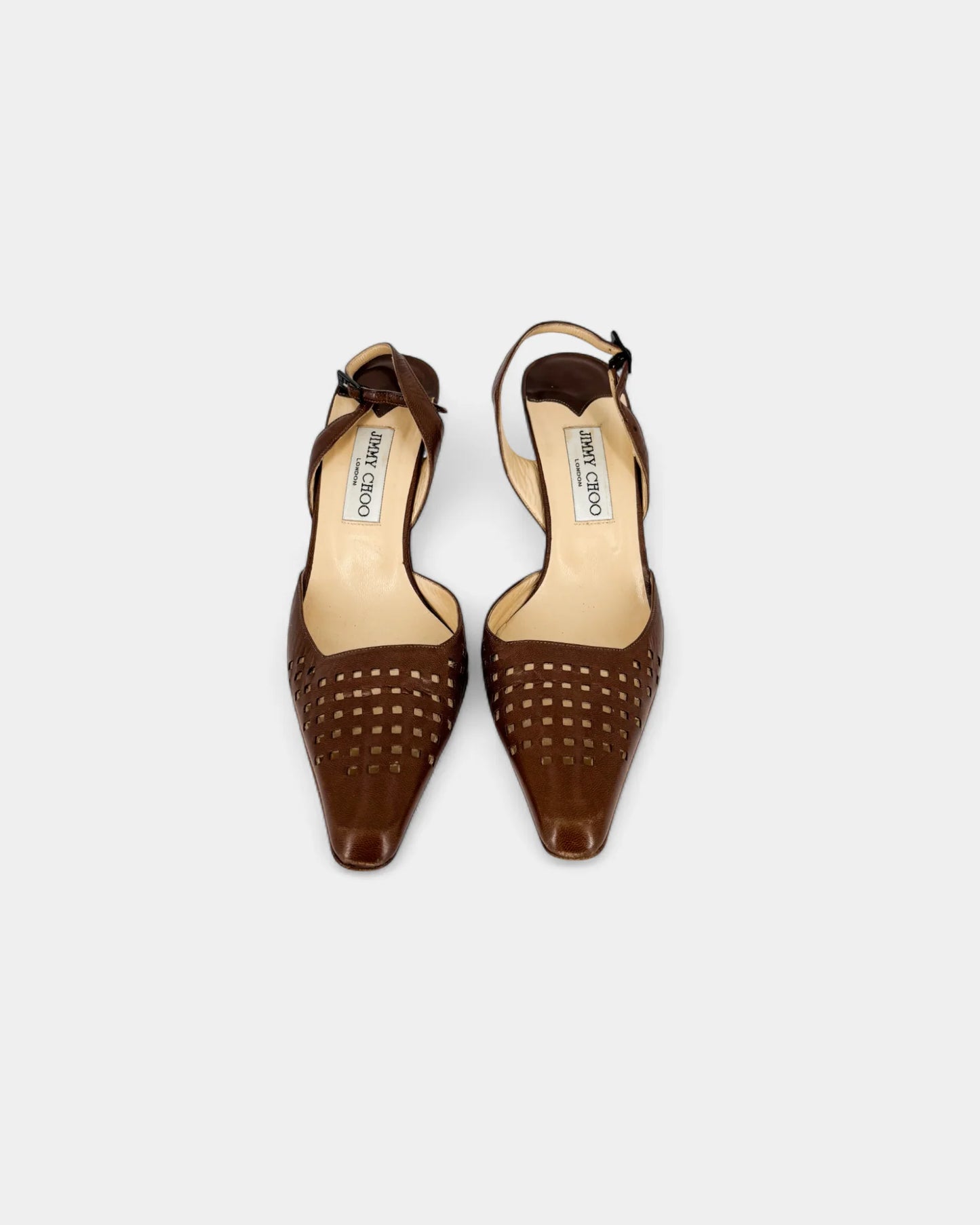 Slingbacks marrons ajourés