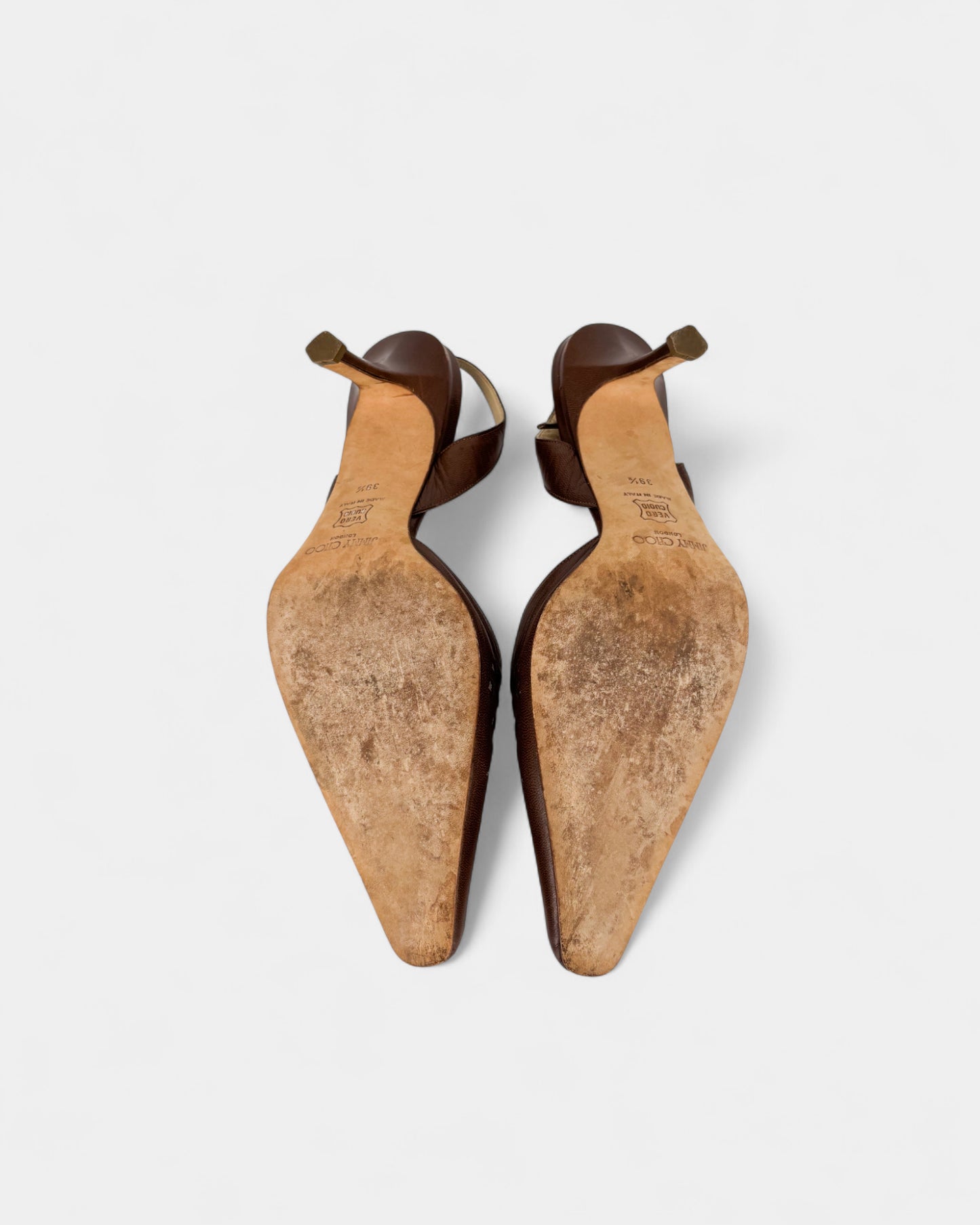 Slingbacks marrons ajourés