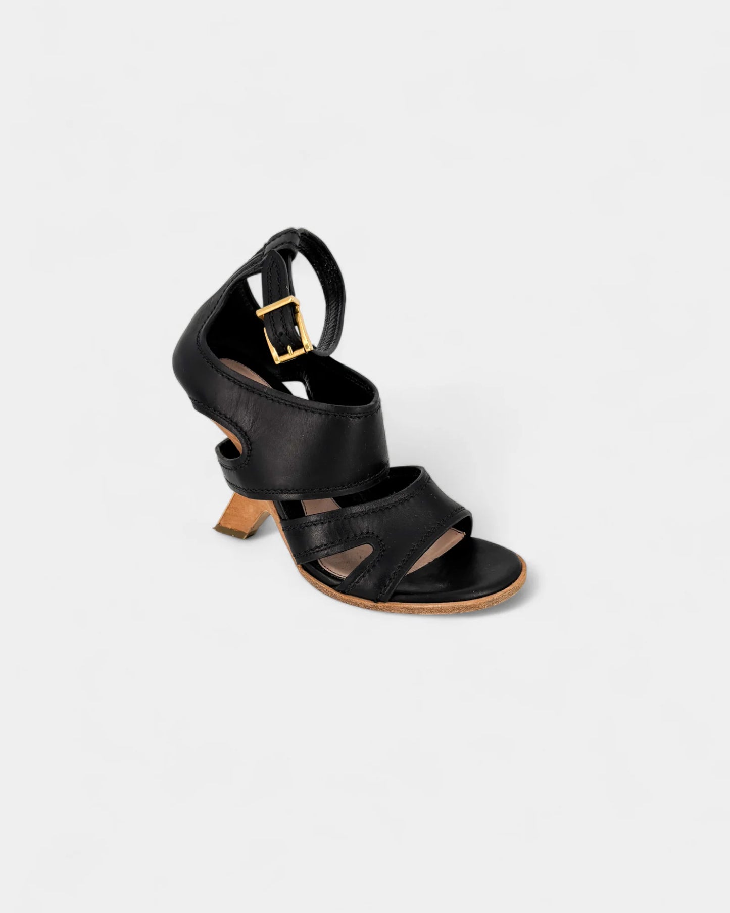 Sandales en cuir noir