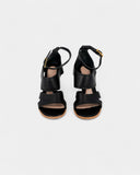 Sandales en cuir noir
