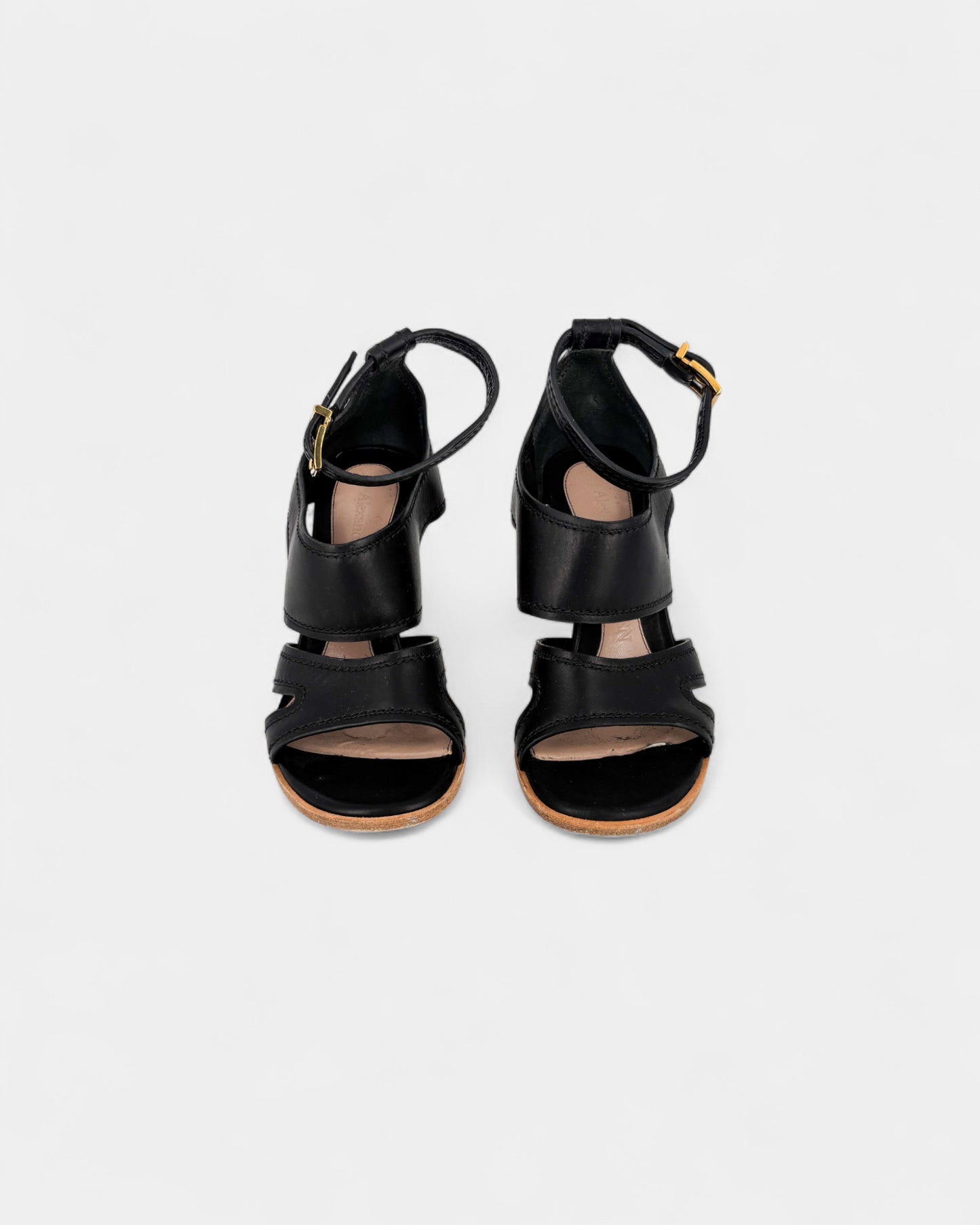 Sandales en cuir noir