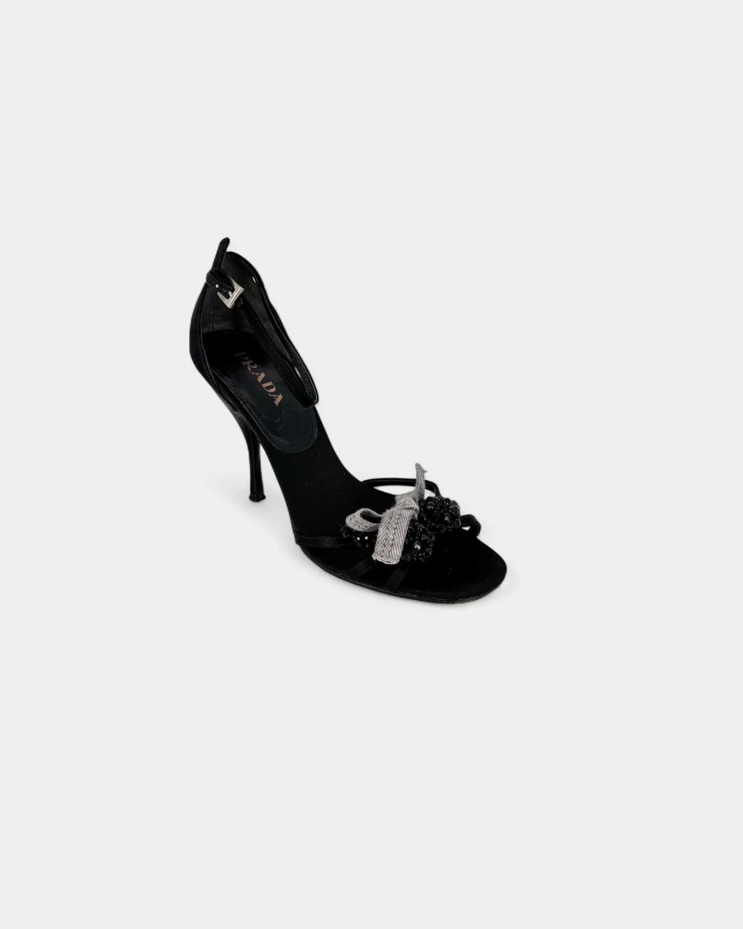 Sandales noires noeud strass