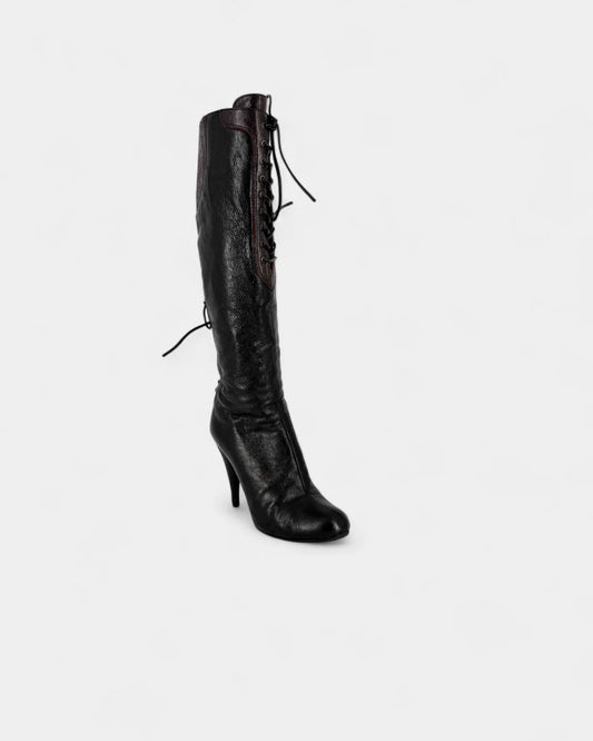 Bottes en cuir avec laçages