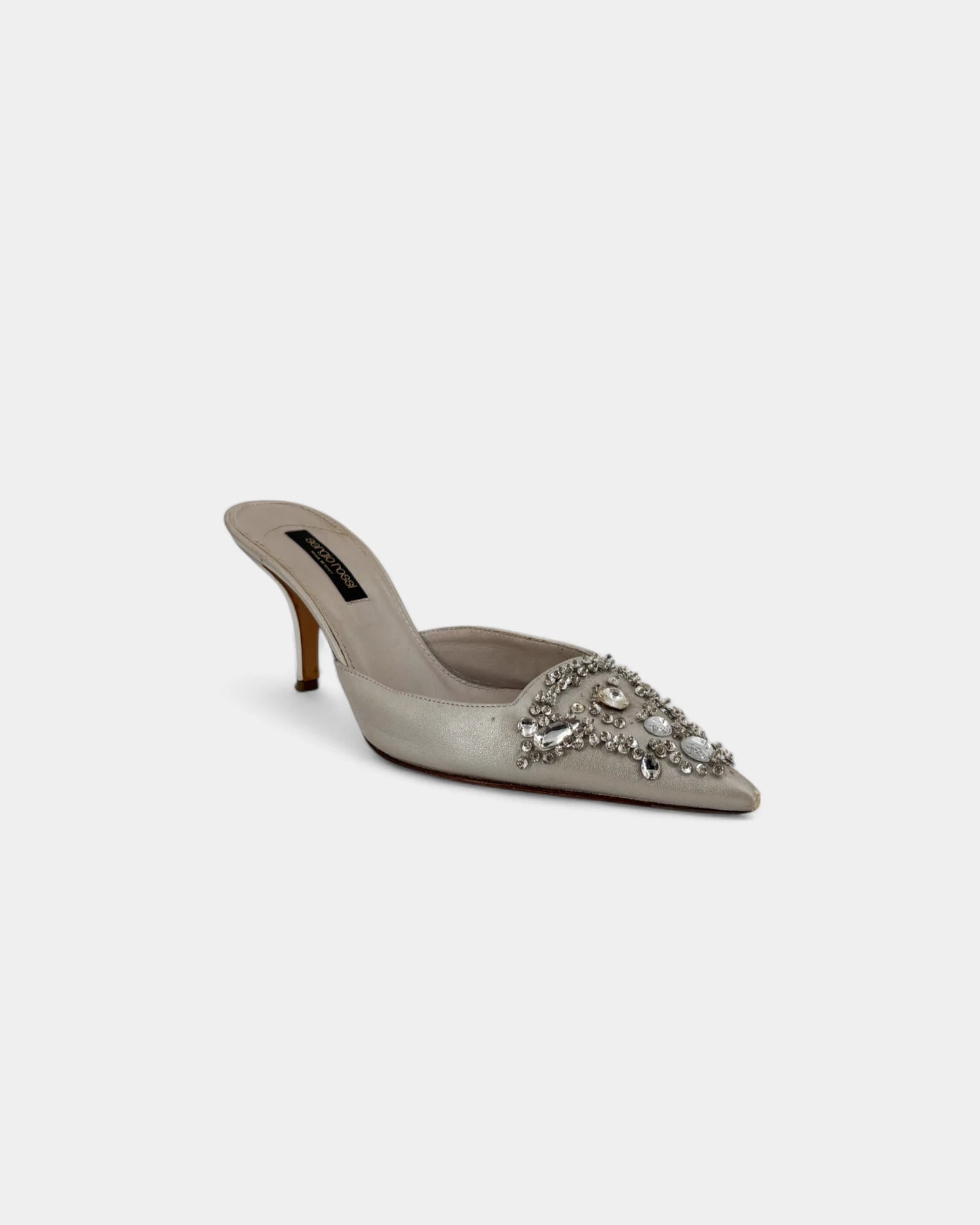 Silver Rhinestone Slingbacks - 38.5 EU / 7.5 US