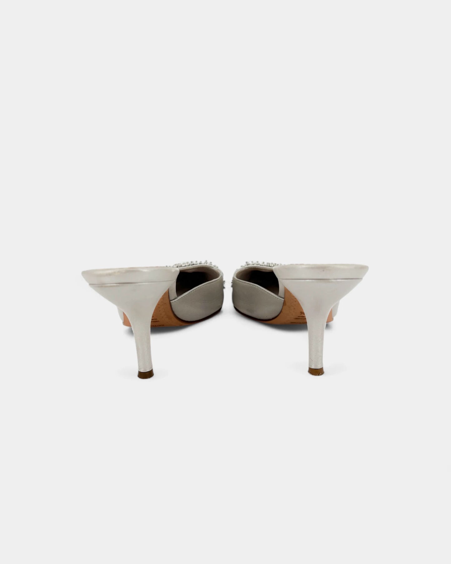 Silver Rhinestone Slingbacks - 38.5 EU / 7.5 US
