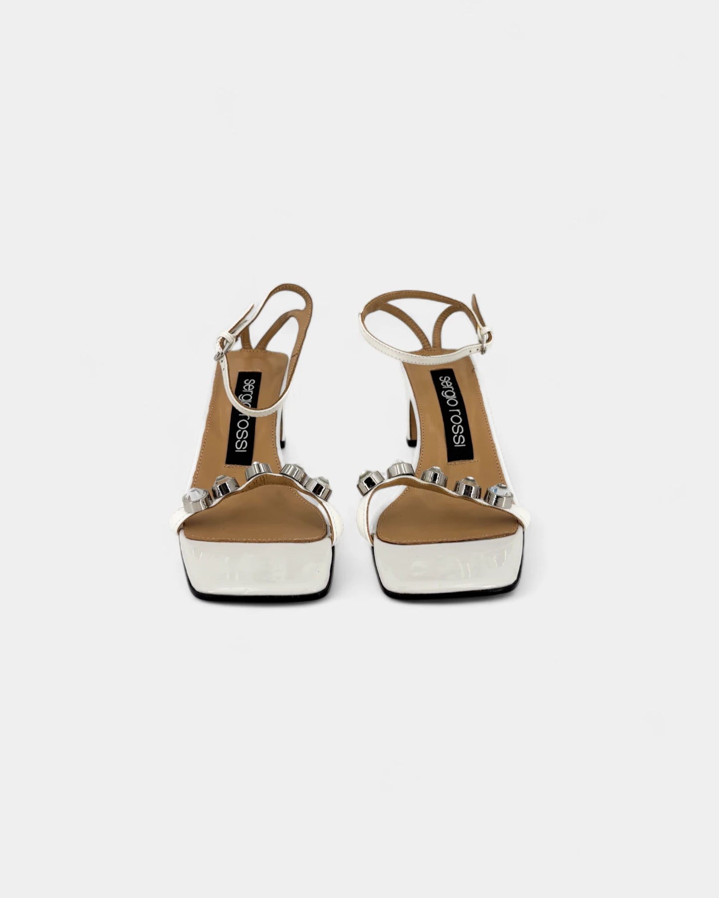 Sandales blanches avec strass - 37 EU / 6 US