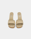 Mules crèmes en bois - 37,5 EU / 6,5 US