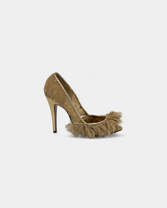 Gold lace pumps - 40 EU / 9 US