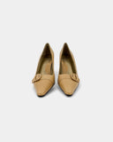 Escarpins beige boucle