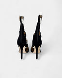 Bottines ajourées à talons noires et blanches