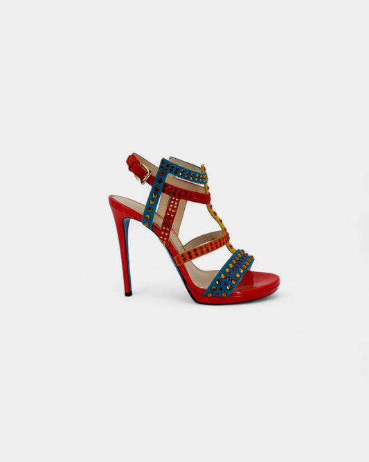 Sandales orange strass - 40 EU / 9 US