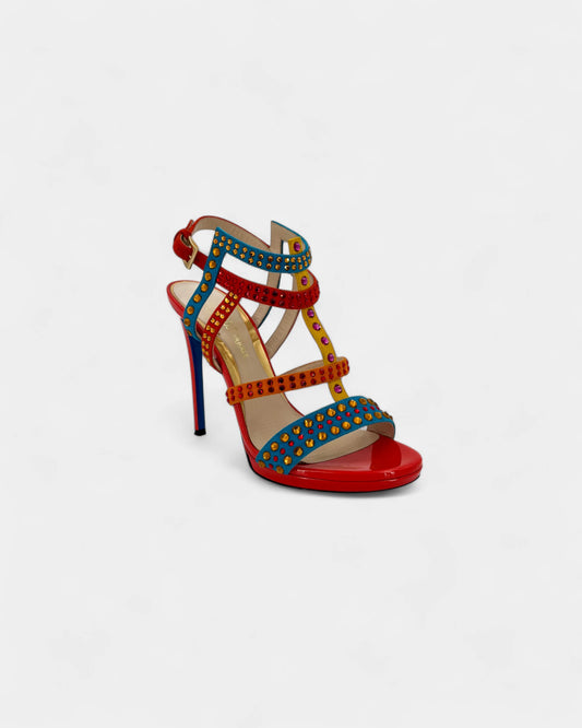Sandales orange strass - 40 EU / 9 US