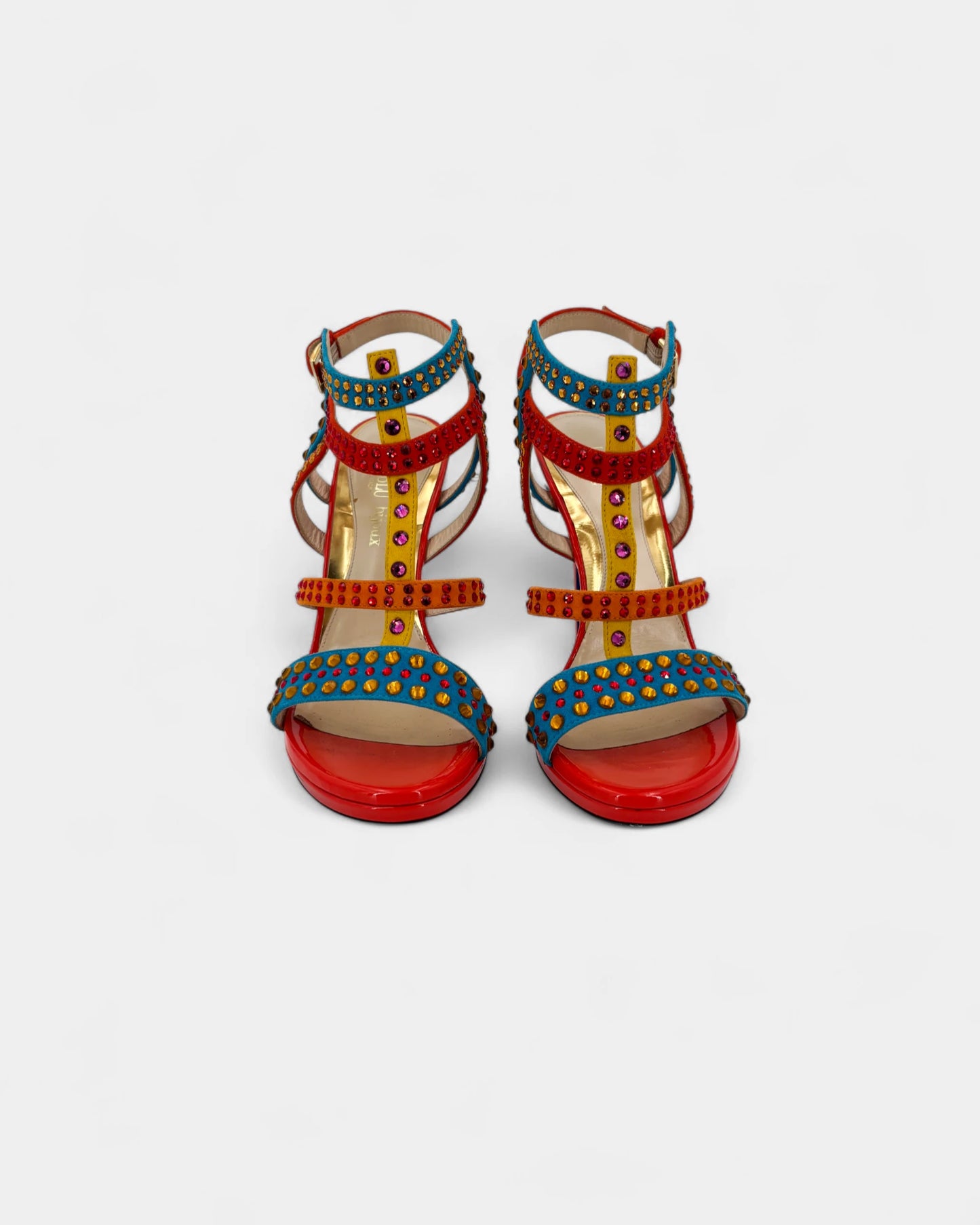 Sandales orange strass - 40 EU / 9 US
