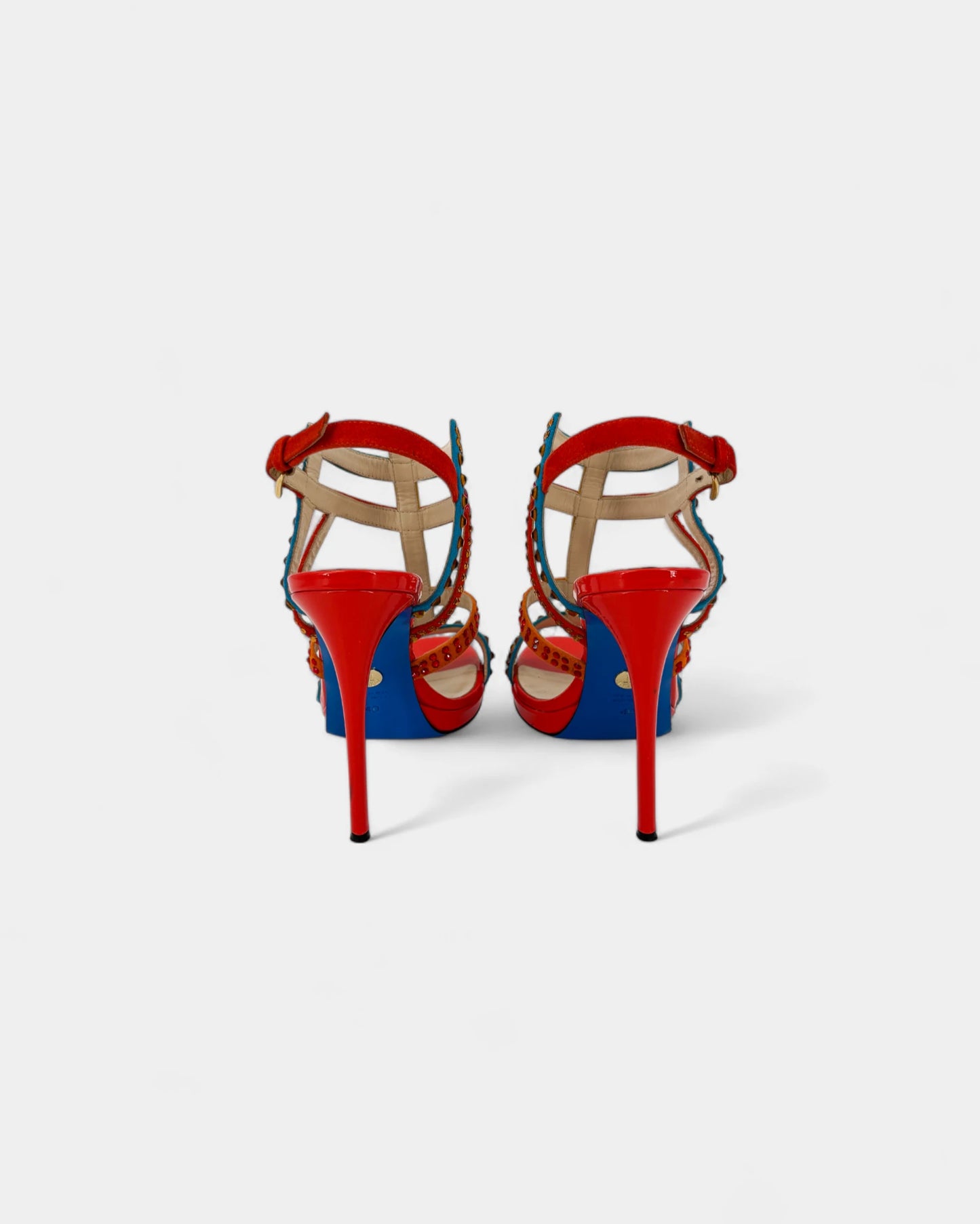 Sandales orange strass - 40 EU / 9 US