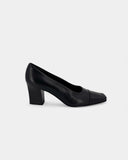 Black square-toe pumps