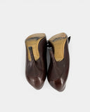 Escarpins cuir marron noeud