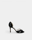 Sandales cuir vernis noir