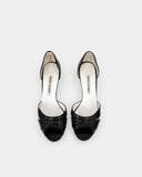 Sandales cuir vernis noir