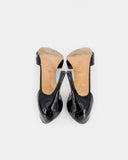 Sandales cuir vernis noir