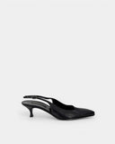Escarpins slingback noirs à petit talon
