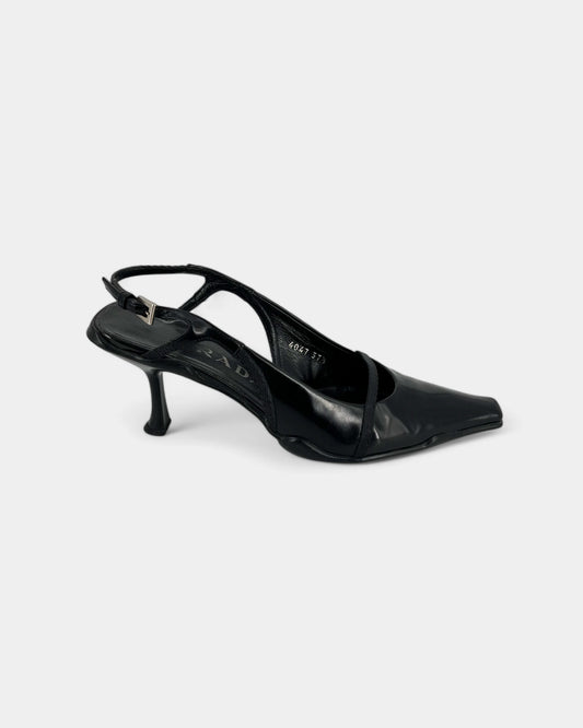 Slingbacks noires - 37.5 EU / 7.5 US