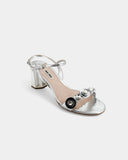 Sandales argentées à talons - 38 EU / 7 US