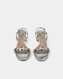 Sandales argentées à talons - 38 EU / 7 US