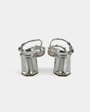 Sandales argentées à talons - 38 EU / 7 US