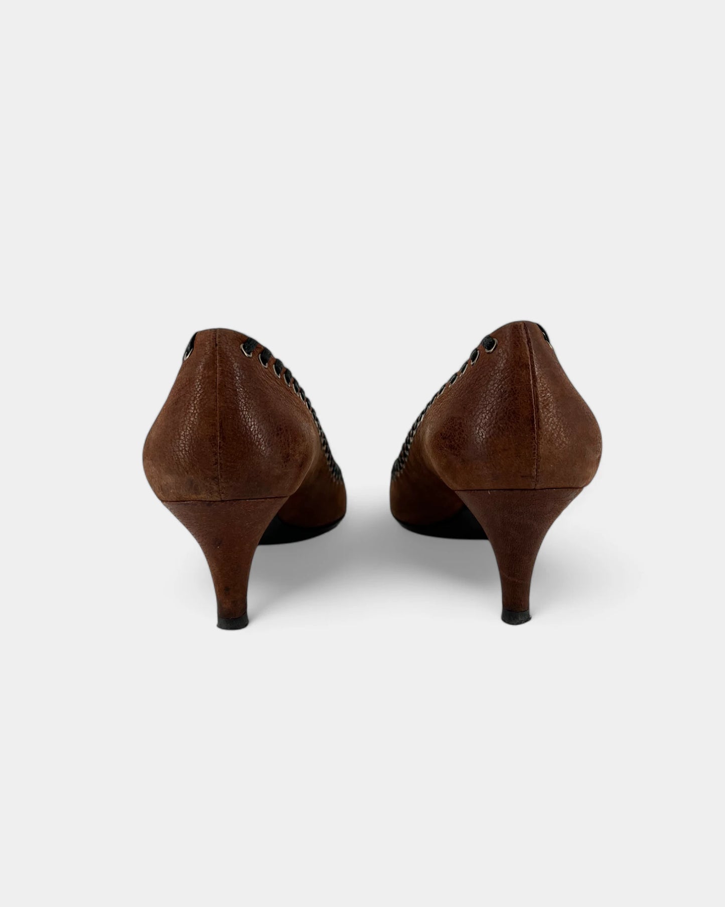 Escarpins marrons avec bijoux - 38 EU / 8 US
