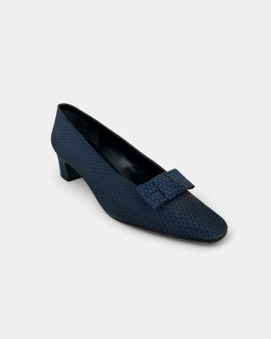 Escarpins bleus à noeud - 37 EU / 7 US