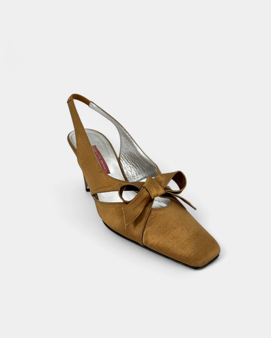 Slingbacks bronzes à noeud - 37.5 EU / 7.5 US