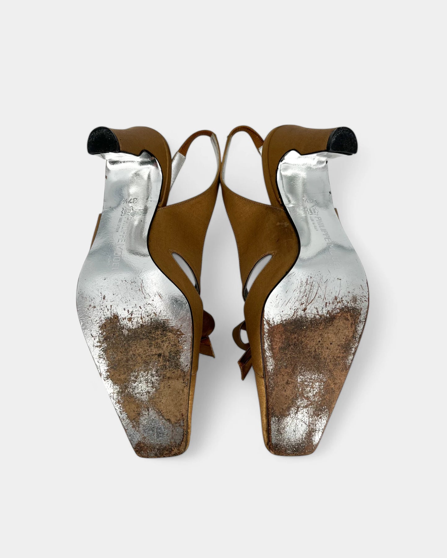 Slingbacks bronzes à noeud - 37.5 EU / 7.5 US