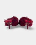 Red furry mules - 37.5 EU / 6.5 US