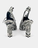 Escarpins en python noir et blanc
