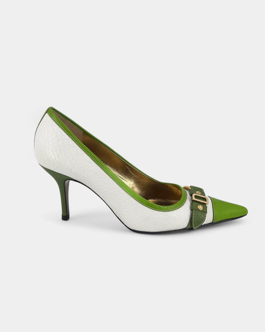 Escarpins verts et blancs - 38 EU / 8 US