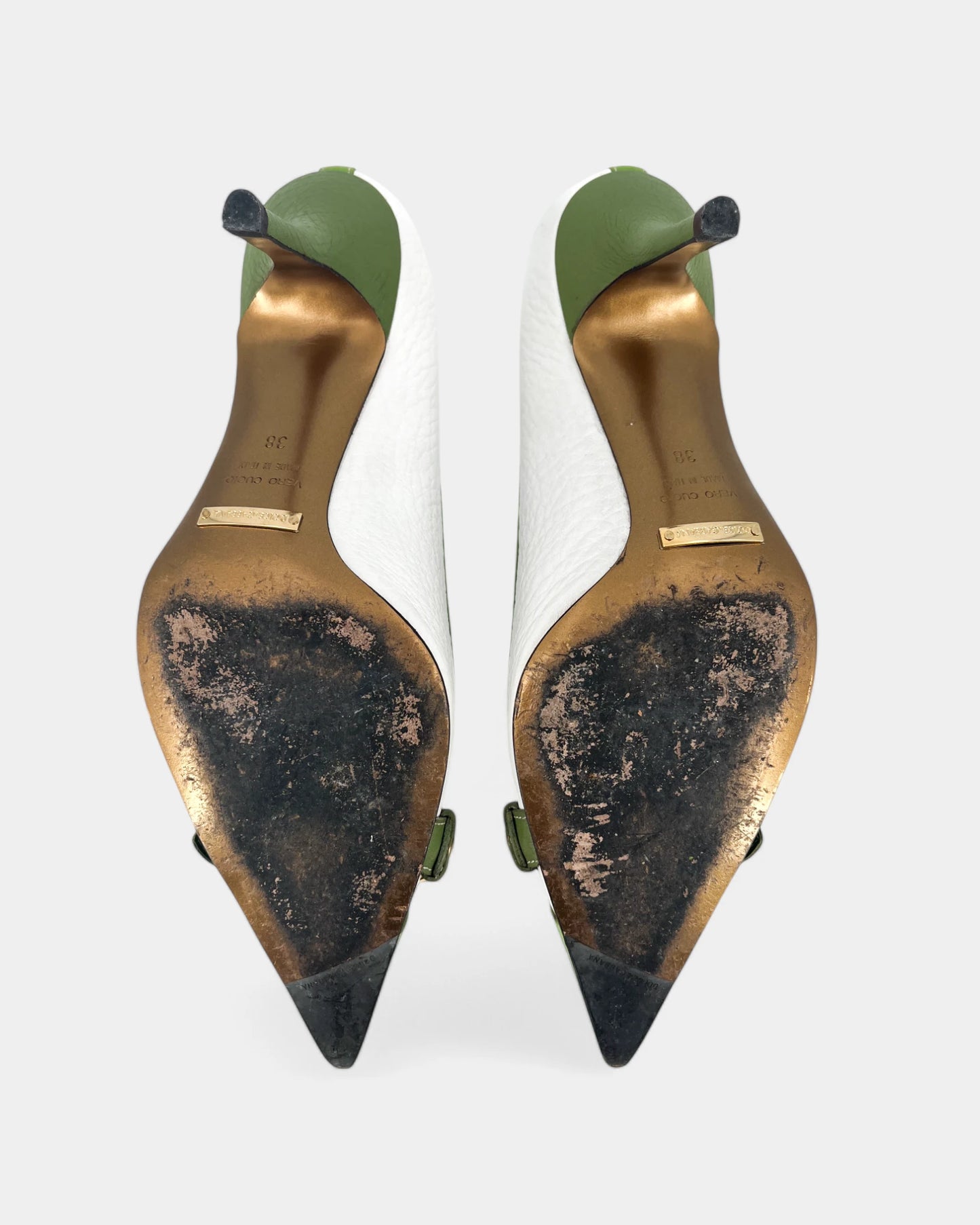 Escarpins verts et blancs - 38 EU / 8 US