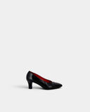 Escarpins en cuir noir à petits talons