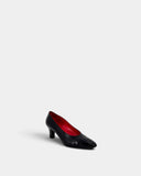 Escarpins en cuir noir à petits talons