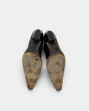 Bottes mi-hautes en cuir noir