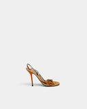 Sandales slingback en raphia tressé à fleurs