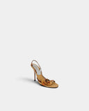 Sandales slingback en raphia tressé à fleurs