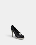 Escarpins peep-toe noirs et gris