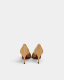 Escarpins peep-toe en daim beige