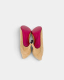 Escarpins peep-toe en daim beige