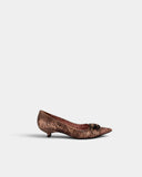 Escarpins pointus effet reptile bronze