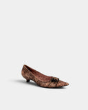Escarpins pointus effet reptile bronze