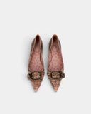 Escarpins pointus effet reptile bronze