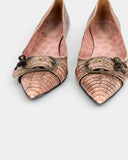 Escarpins pointus effet reptile bronze